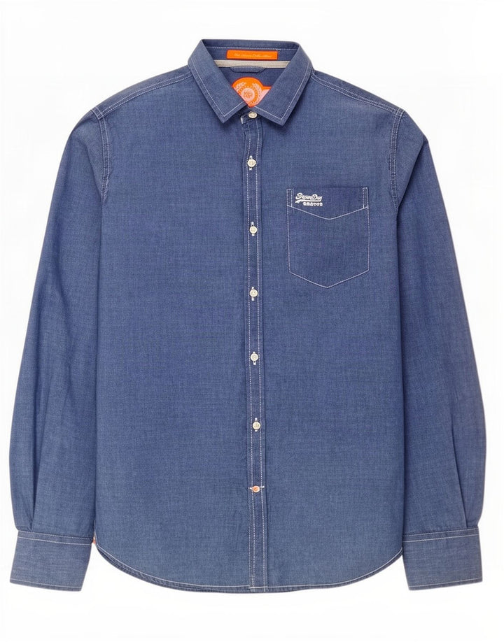 Superdry Mens Shirt Large Blue Cotton