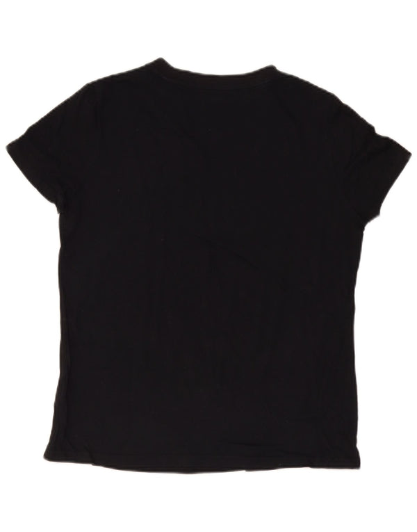 Adidas Womens Graphic T-Shirt Top UK 16/18 Large Black Cotton