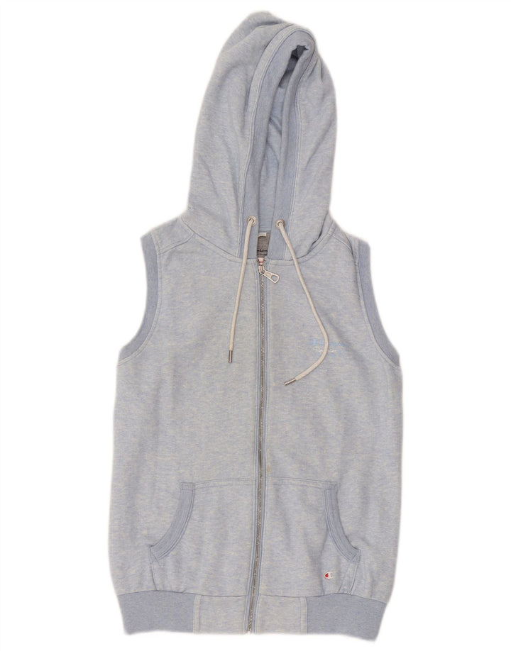 CHAMPION Womens Heritage Classics Zip Hoodie Sweater UK 10 Small Blue