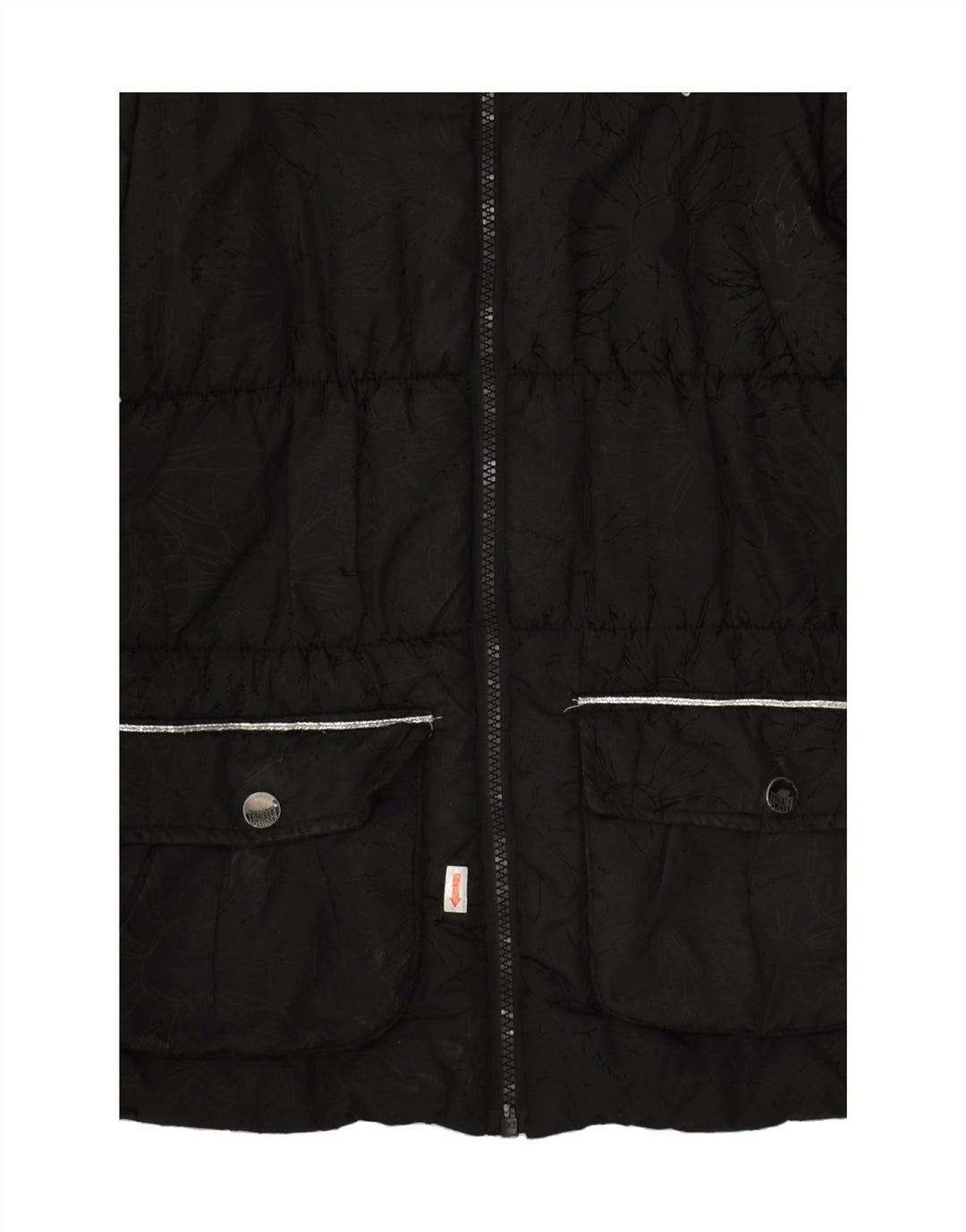 DESIGUAL Girls Padded Jacket 11-12 Years Black Floral Polyester | Vintage Desigual | Thrift | Second-Hand Desigual | Used Clothing | Messina Hembry 