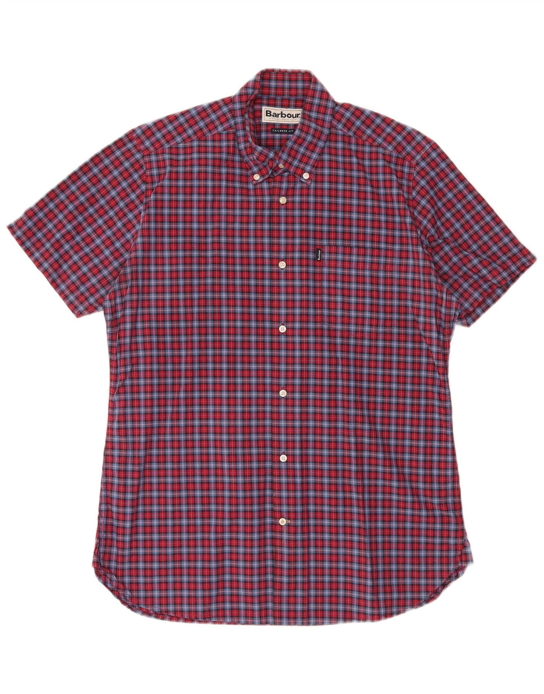 BARBOUR Mens Tailored Fit Short Sleeve Shirt Medium Multicoloured Check