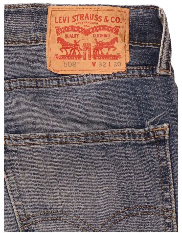 LEVI'S Mens 508 Regular Tapered Jeans W32 L30 Blue Cotton