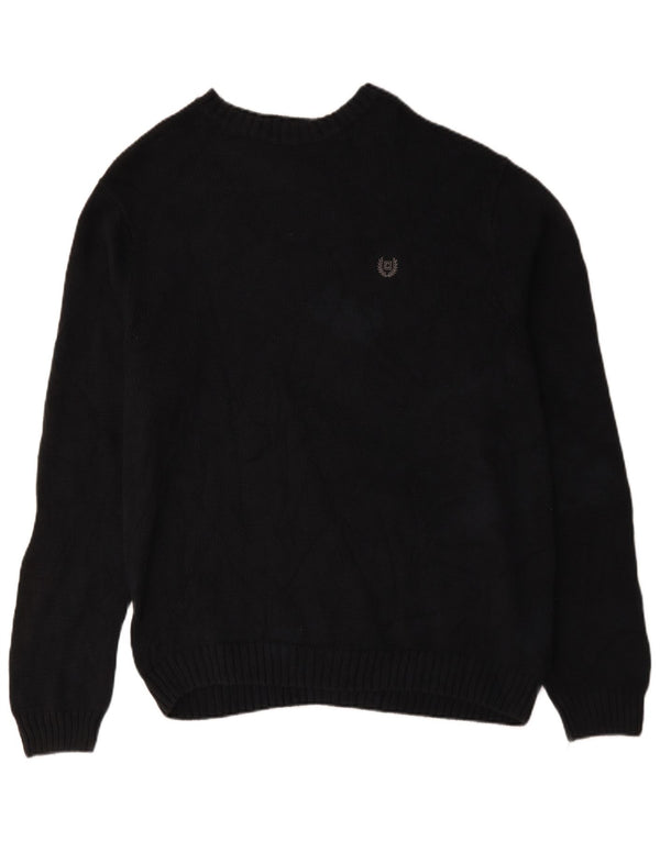 Chaps Mens Boat Neck Jumper Sweater XL Navy Blue Cotton