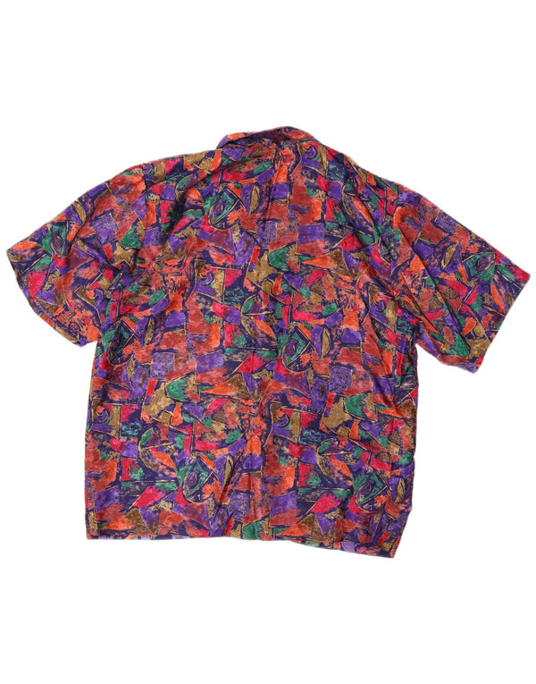 Vintage Womens Abstract Pattern Shirt Blouse UK 16 Large Multicoloured