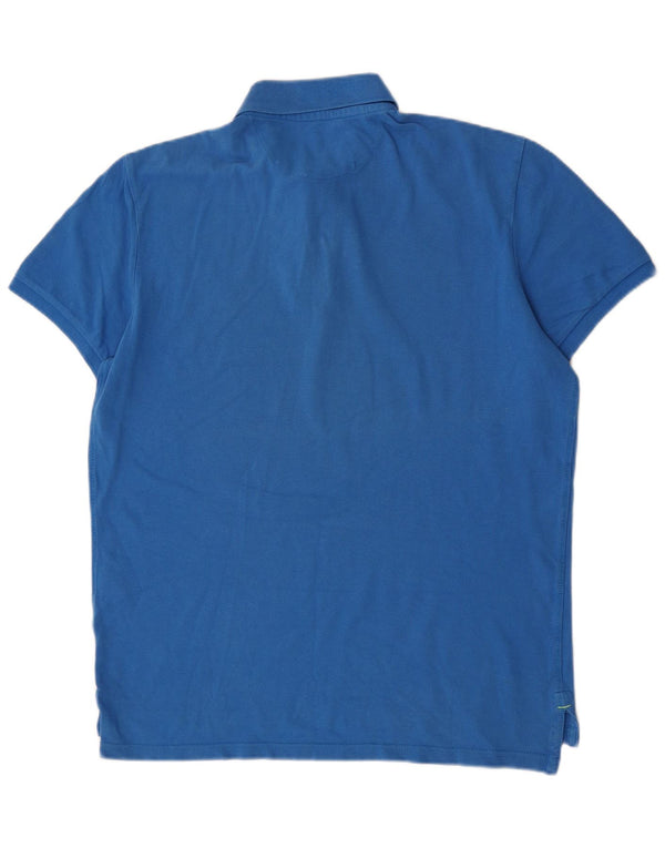 American Eagle Mens Athletic Fit Short Sleeve Polo Shirt Large Blue Cotton