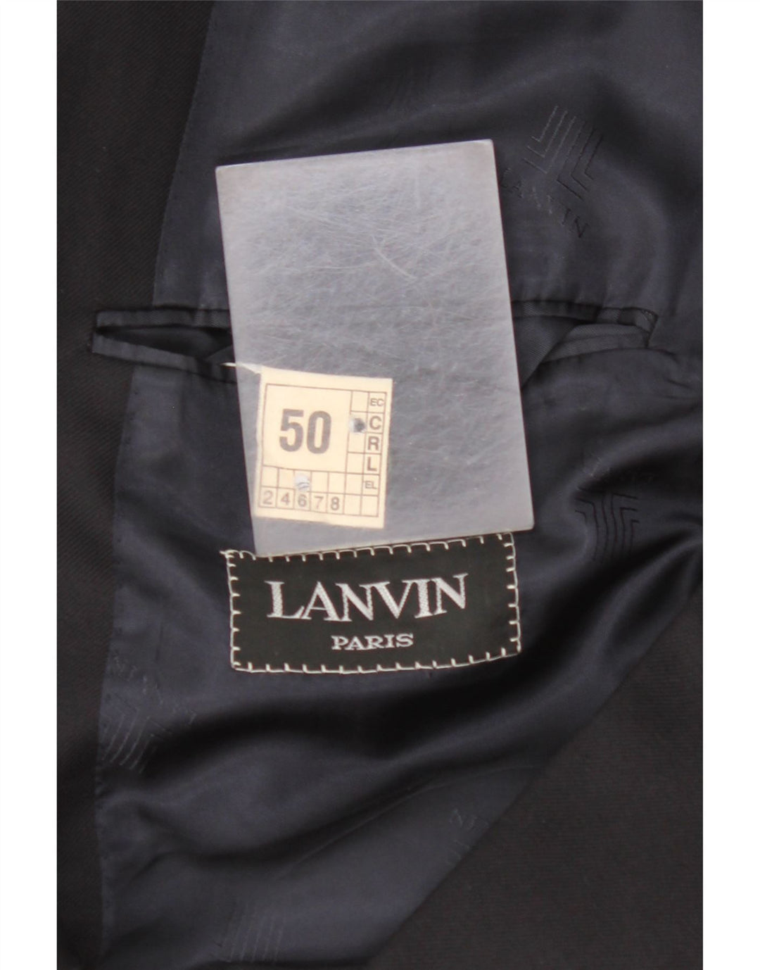 LANVIN Mens Double Breasted Blazer Jacket EU 50 Large Black New Wool