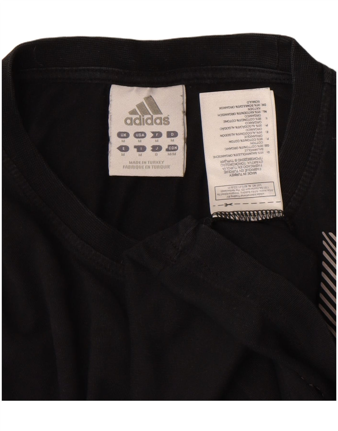 Adidas Mens Graphic T-Shirt Top Medium Black Cotton
