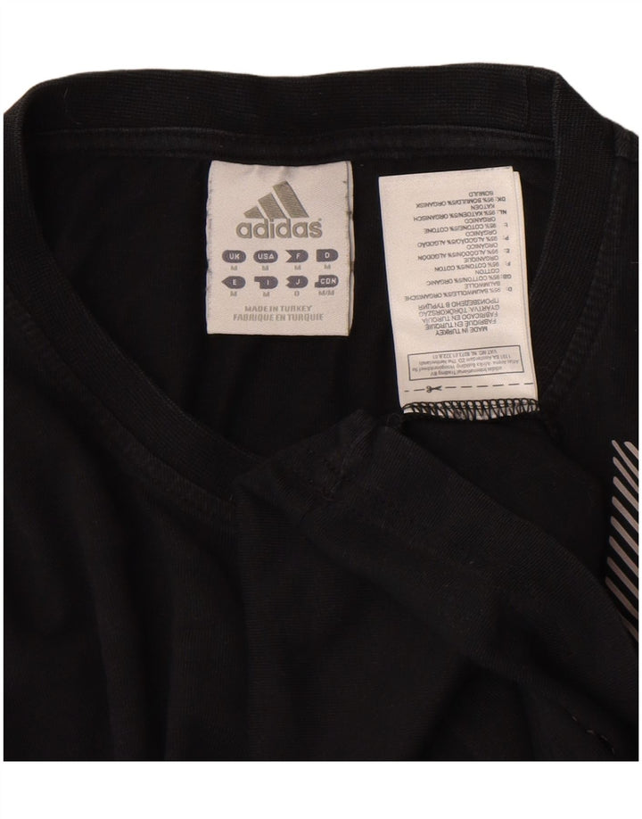 Adidas Mens Graphic T-Shirt Top Medium Black Cotton