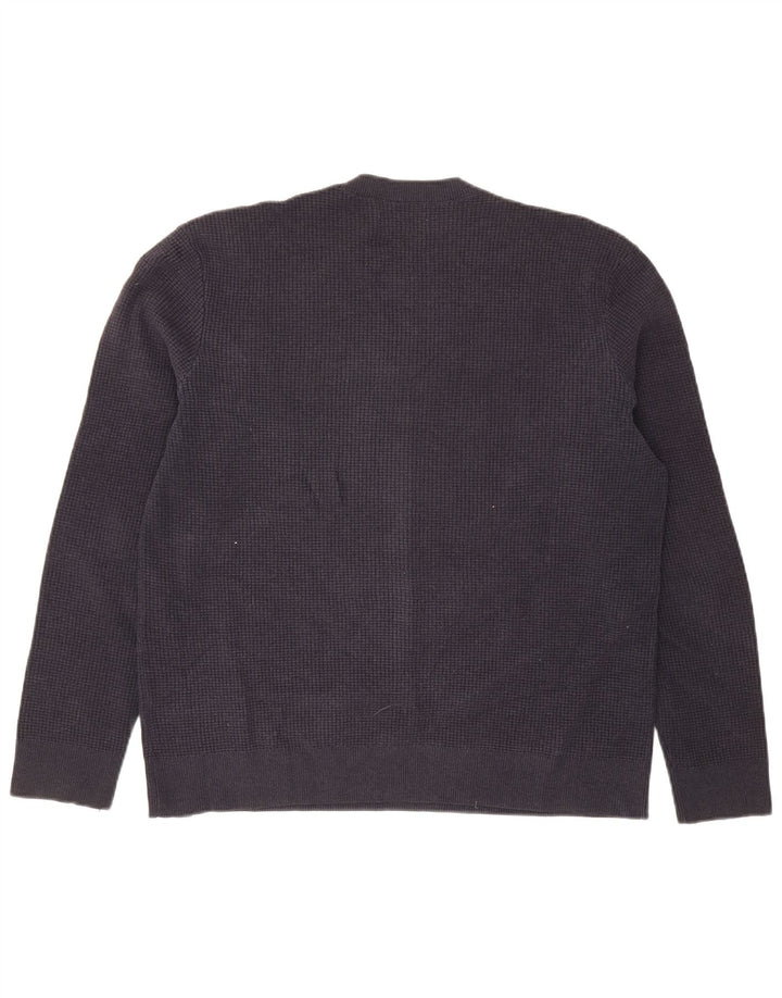 Marks & Spencer Mens Crew Neck Jumper Sweater Large Navy Blue Polyester