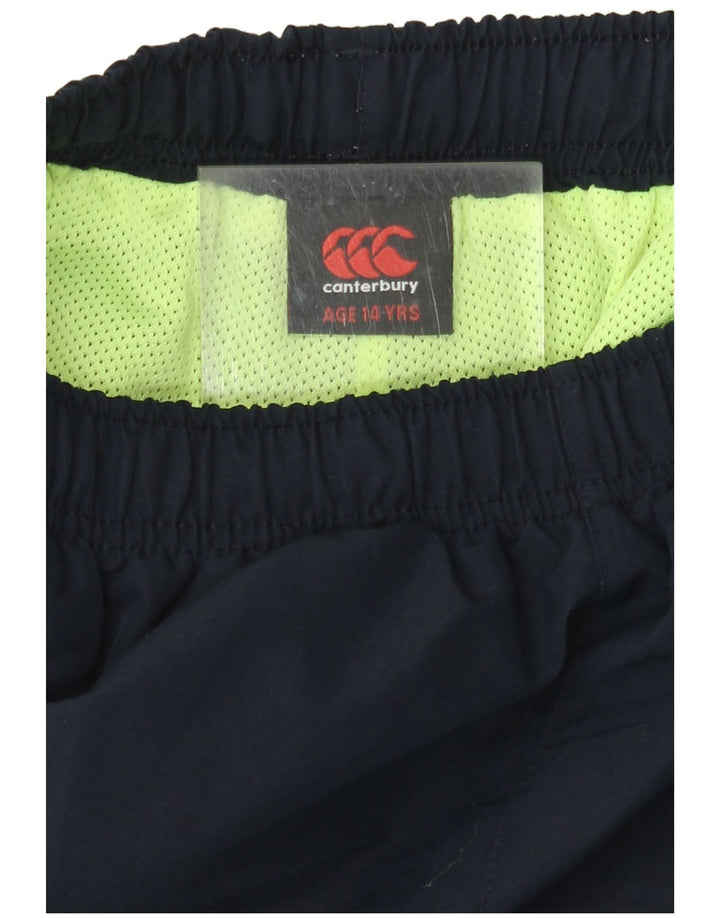 CANTERBURY Boys Graphic Tracksuit Trousers 13-14 Years Navy Blue