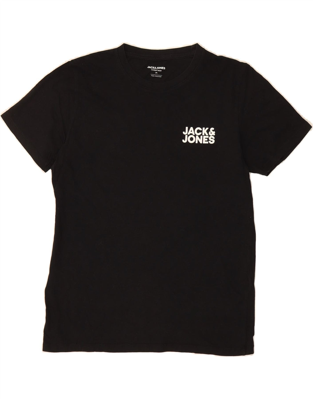 JACK & JONES Mens T-Shirt Top Medium Black Vintage Jack & Jones and Second-Hand Jack & Jones from Messina Hembry 