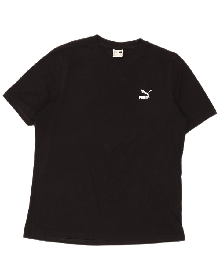 Puma Mens T-Shirt Top Large Black Cotton