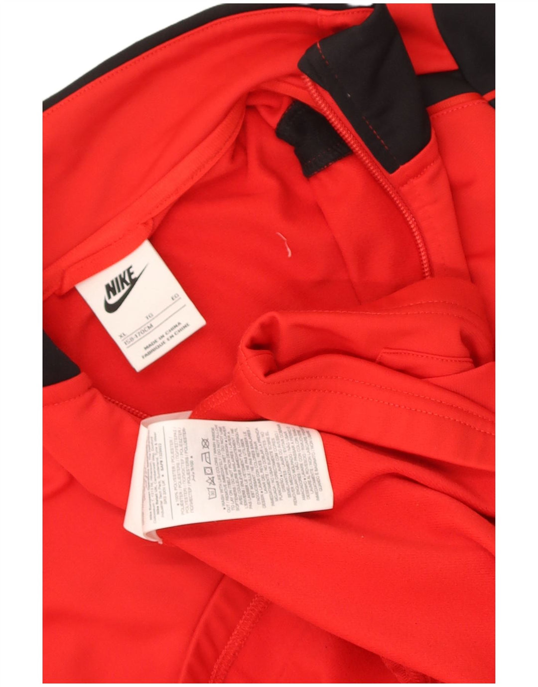 Nike Boys Tracksuit Top Jacket 13-14 Years XL Red Colourblock Polyester