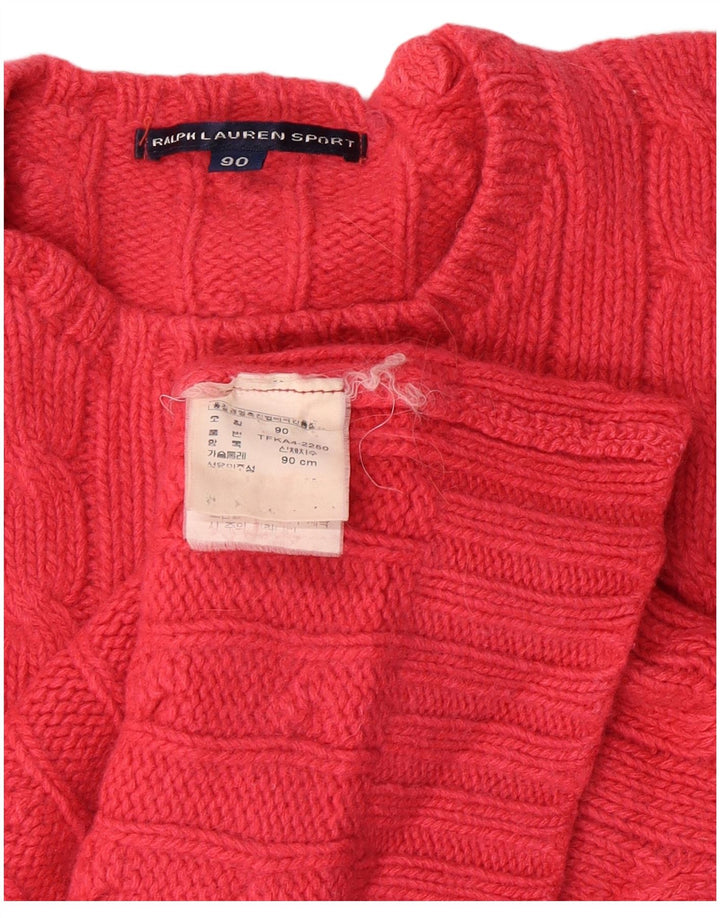 RALPH LAUREN Girls Crew Neck Jumper Sweater 9-10 Years Pink