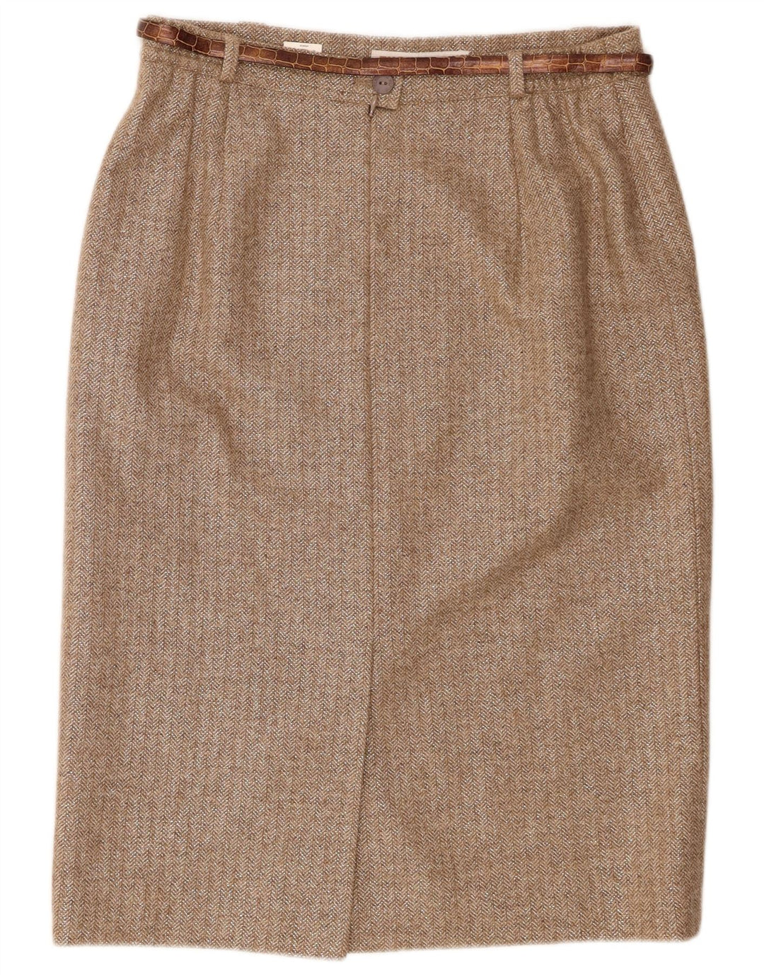 Eugen Klein Womens Pencil Skirt IT 42 Medium W30  Brown Chevron Wool