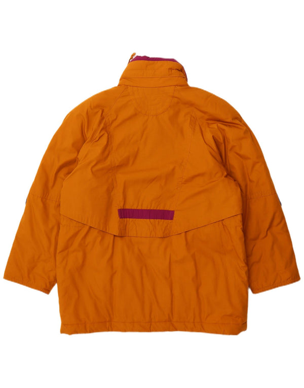 Vintage Womens Oversized Padded Coat UK 14 Large Orange Polyester