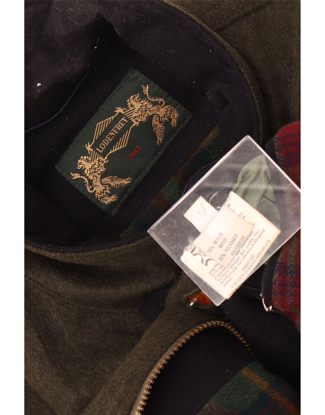 LODENFREY Mens Utility Jacket IT 50 Large Green Wool