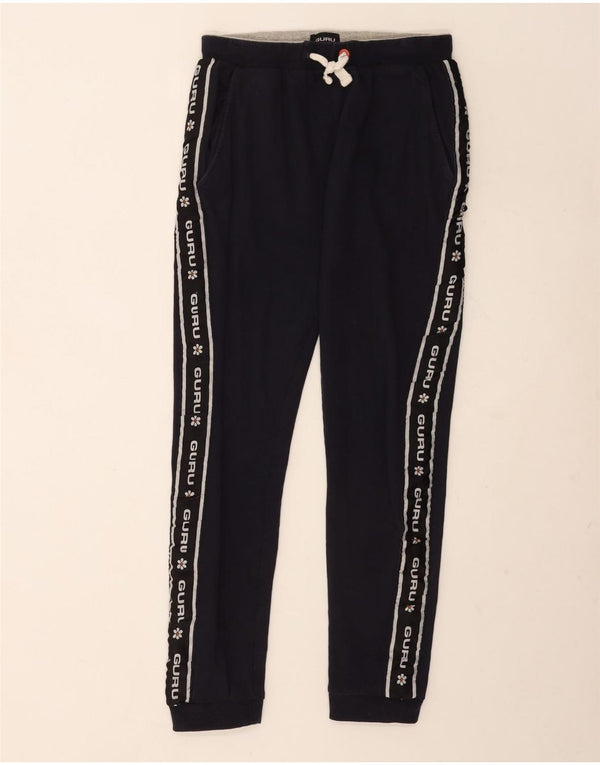 Guru Womens Tracksuit Trousers Joggers UK 14 Large Navy Blue Colourblock