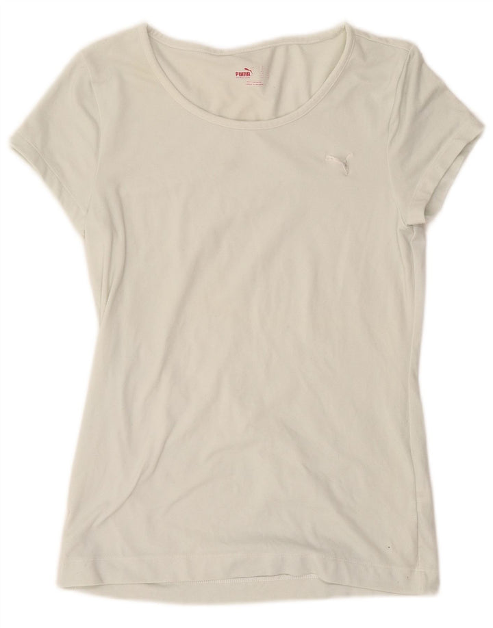PUMA Womens T-Shirt Top UK 14 Large White Nylon
