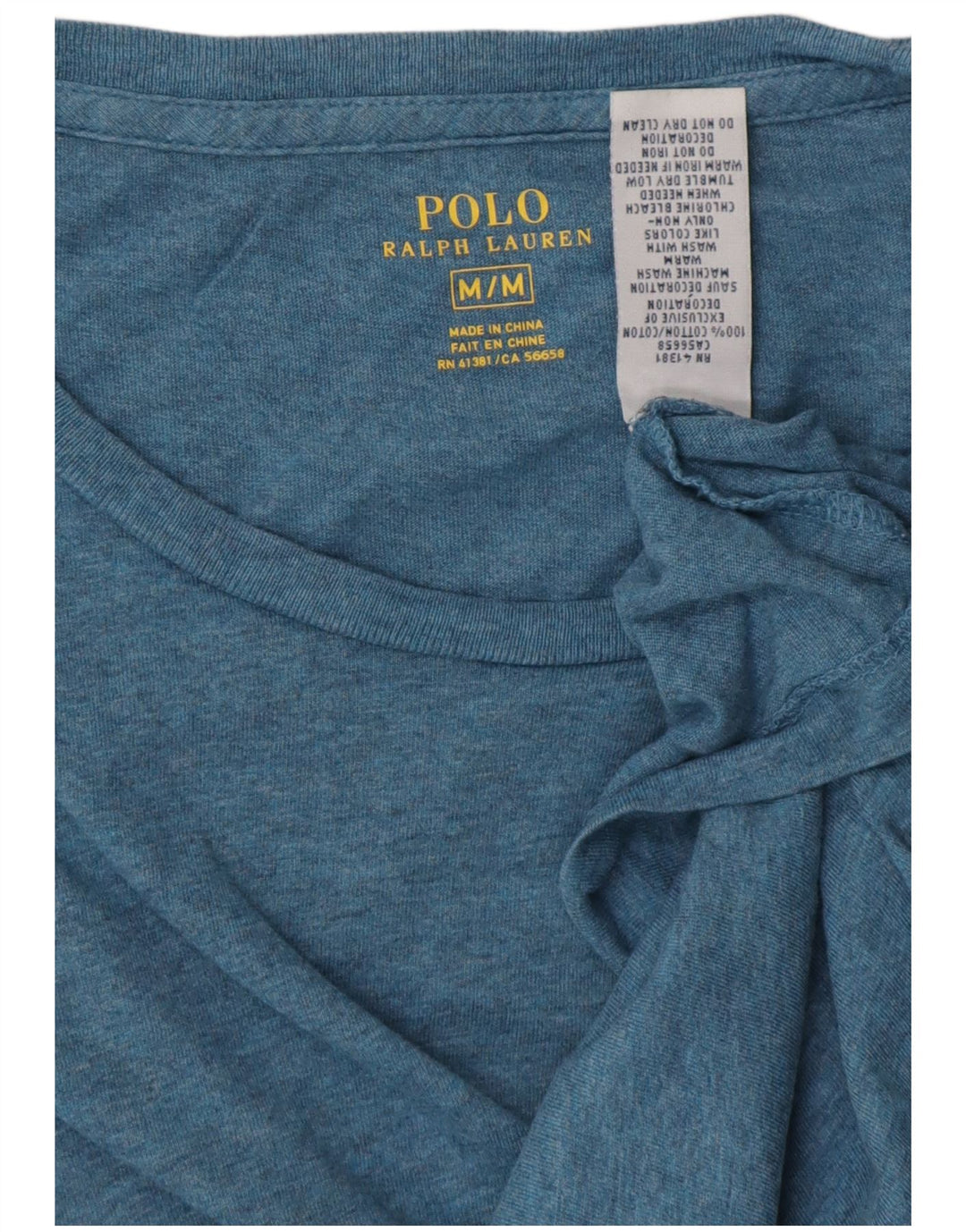 POLO RALPH LAUREN Mens T-Shirt Top Medium Blue Cotton