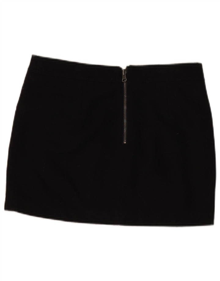 Benetton Womens Mini Skirt IT 42 Medium W30 Black Wool