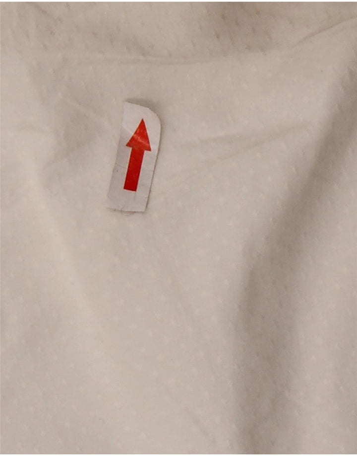 EDDIE BAUER Womens Shirt Blouse UK 10 Small White Spotted Nylon