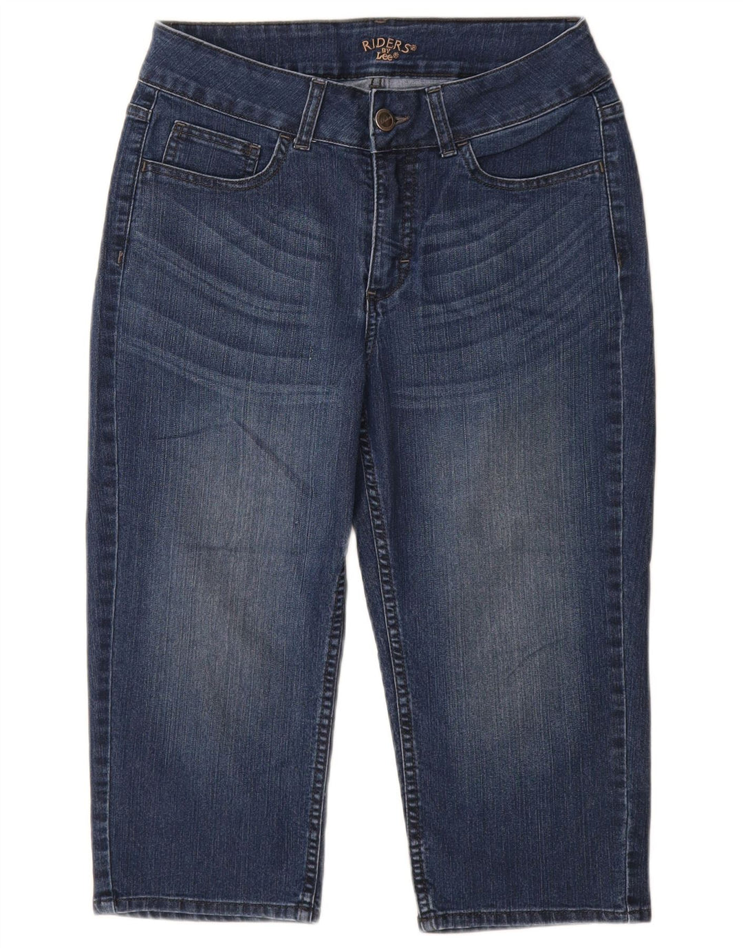 LEE Womens Riders Loose Fit Capri Jeans US 8 Medium W28 L18 Blue Cotton