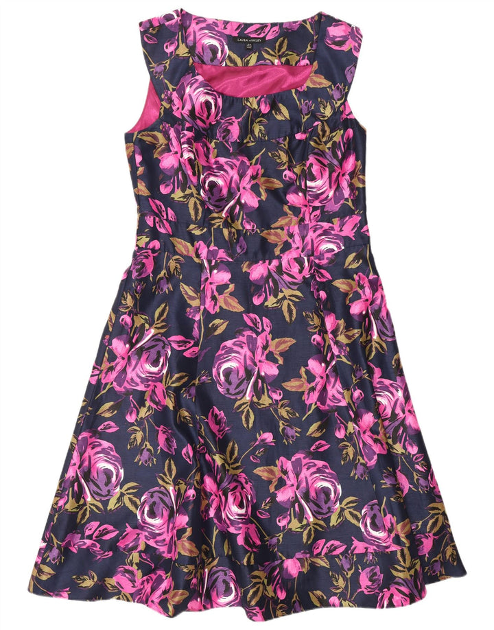 LAURA ASHLEY Womens Sleeveless A-Line Dress UK 16 Large  Purple Floral