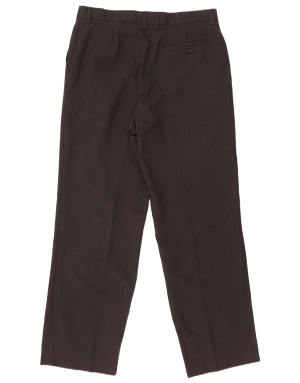 Marks & Spencer Mens Straight Suit Trousers W34 L31 Black