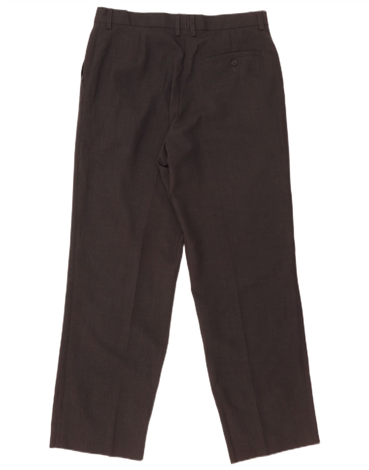 Marks & Spencer Mens Straight Suit Trousers W34 L31 Black