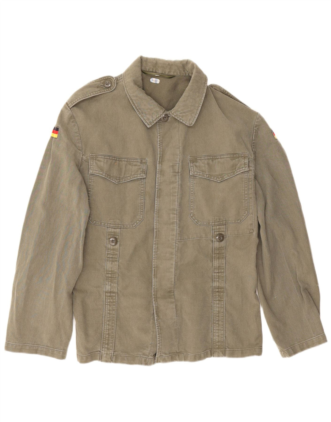 Vintage Mens Military Shirt Small Khaki
