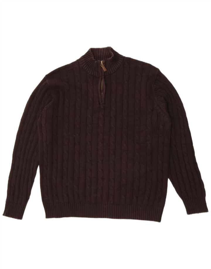 Marks & Spencer Mens Blue Harbour Zip Neck Jumper Sweater Large Black