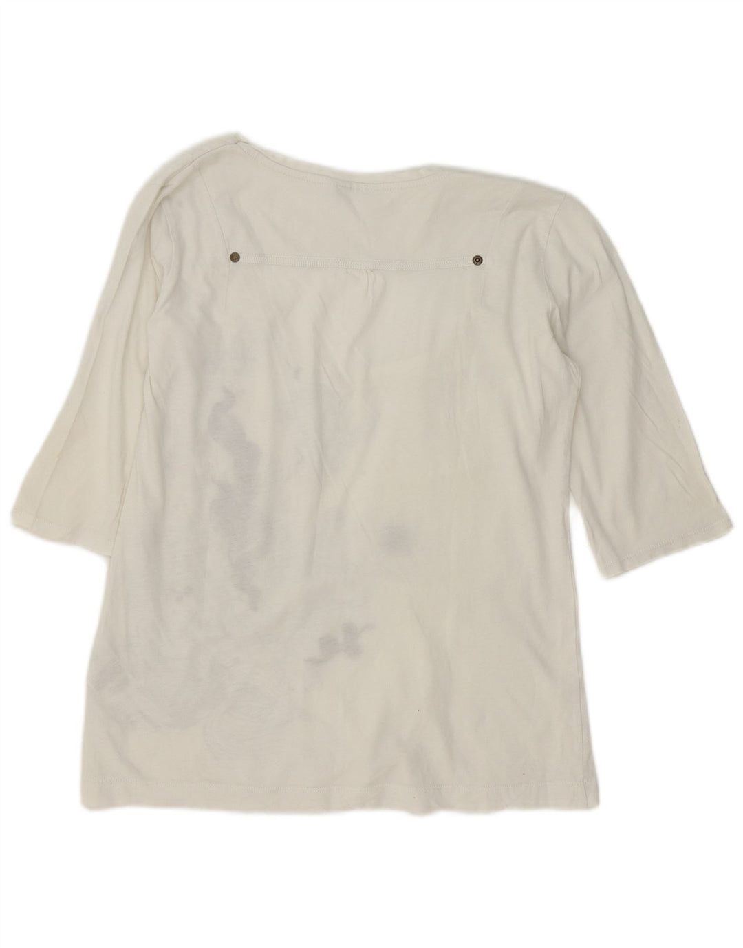 Lee Womens Top 3/4 Sleeve UK 16 Large White Cotton