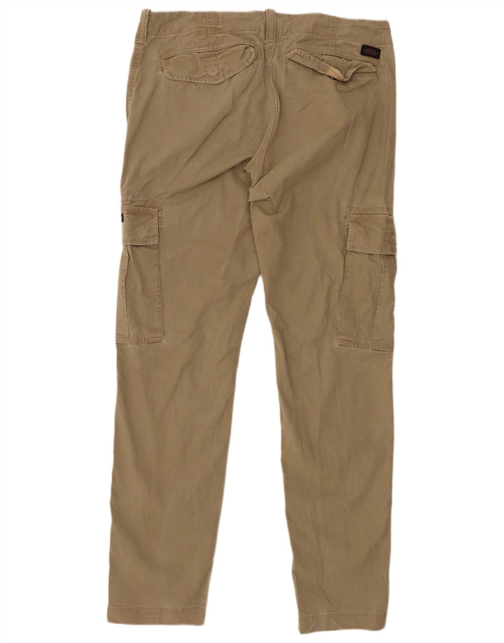 Superdry Mens Slim Cargo Trousers W34 L34 Khaki Cotton