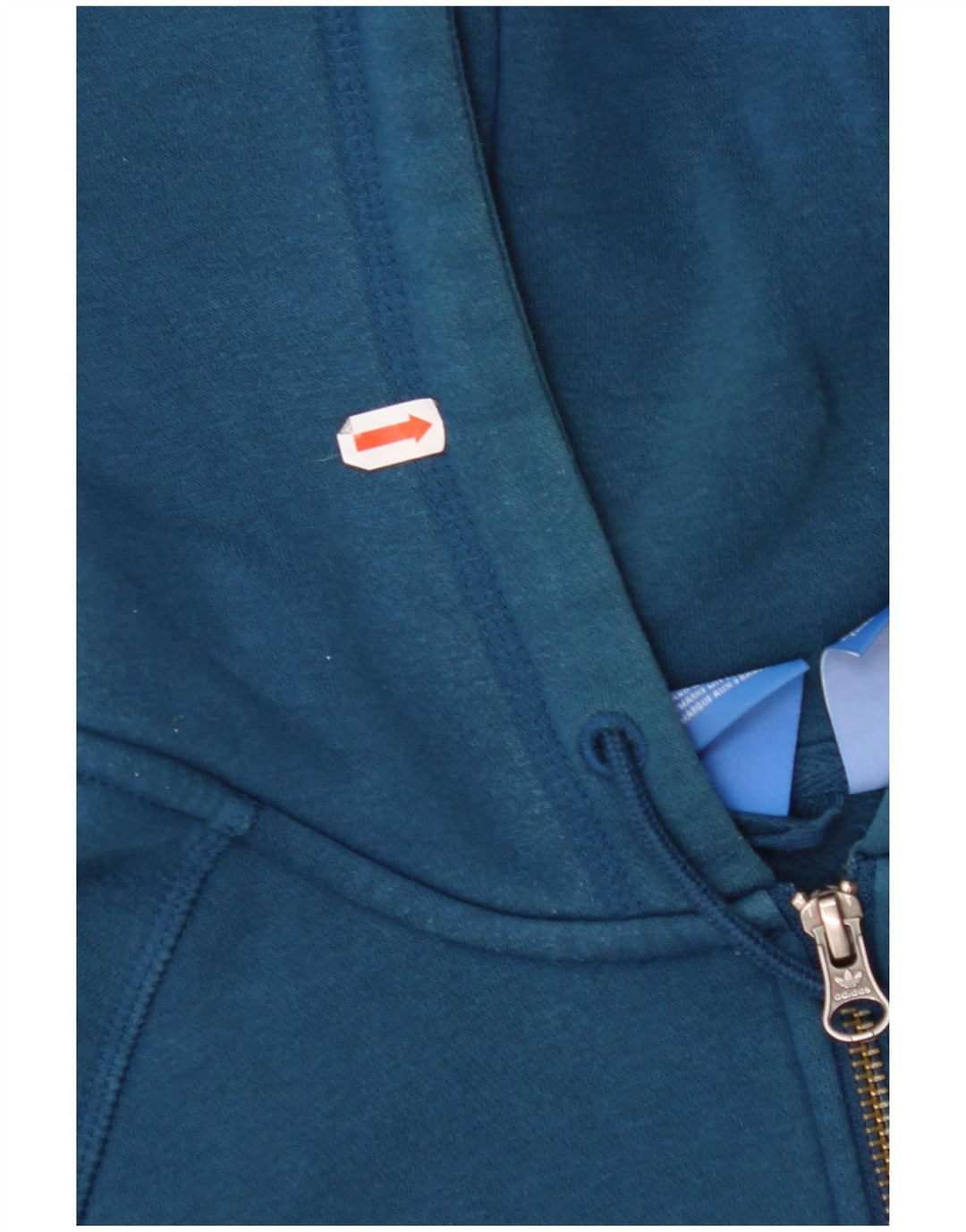 ADIDAS Womens Graphic Zip Hoodie Sweater UK 10 Small Blue Cotton
