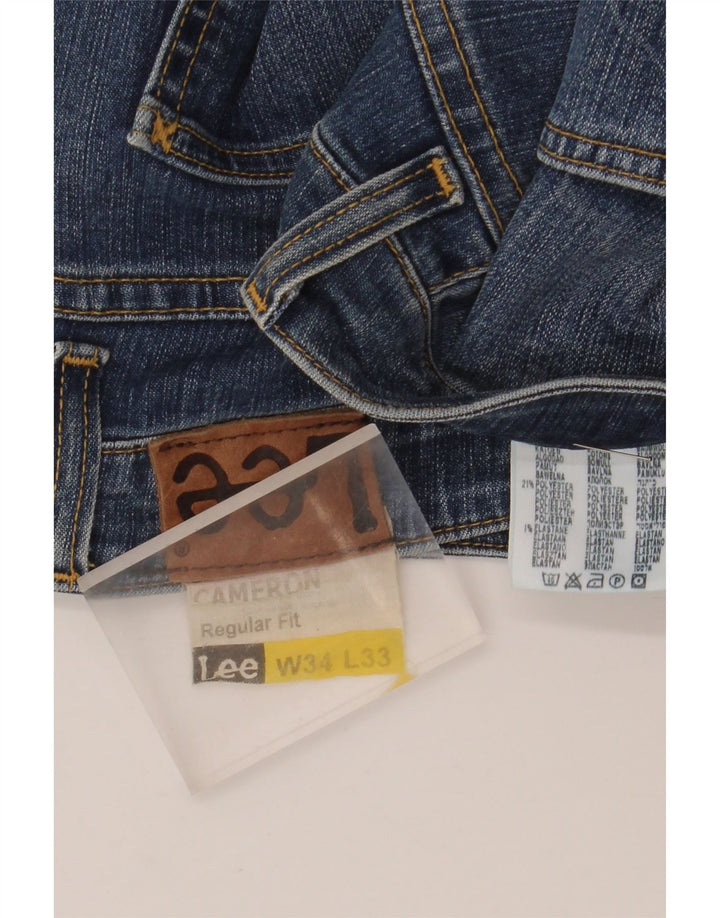 LEE Mens Cameron Regular Fit Straight Jeans W34 L33 Blue Cotton