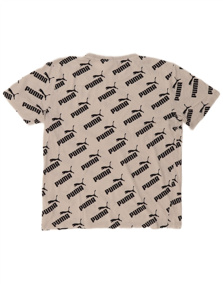 Puma Mens Graphic T-Shirt Top Small White Cotton