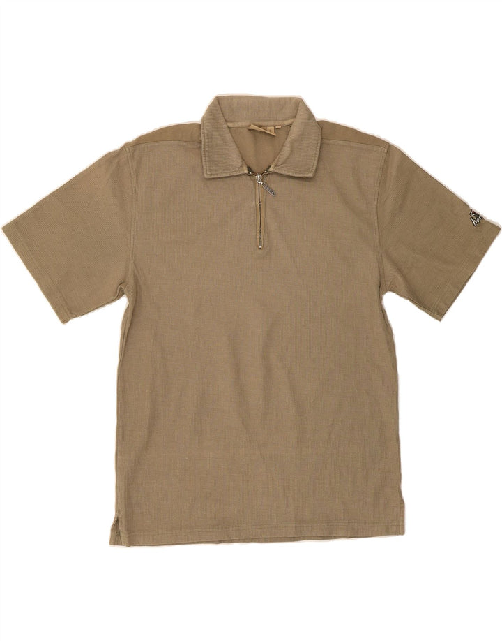 WEIRD FISH Mens Polo Shirt Medium Brown Cotton Vintage Weird Fish and Second-Hand Weird Fish from Messina Hembry 