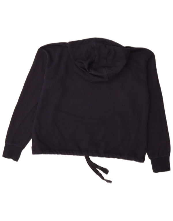 Champion Womens Graphic Oversized Hoodie Jumper UK 10 Small Navy Blue