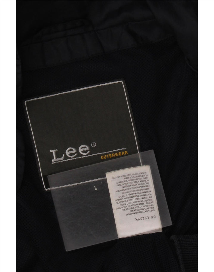LEE Mens Bomber Jacket UK 40 Large Navy Blue Polyamide