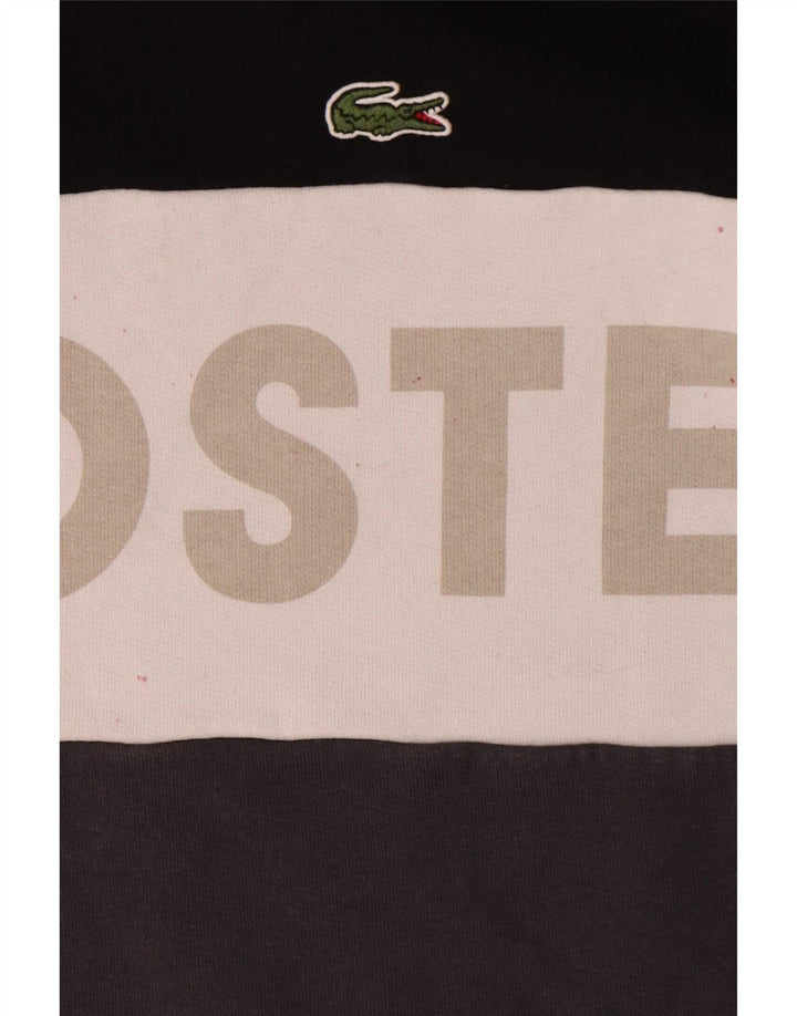 Lacoste Mens Graphic Sweatshirt Jumper Size 5 Large Black Colourblock