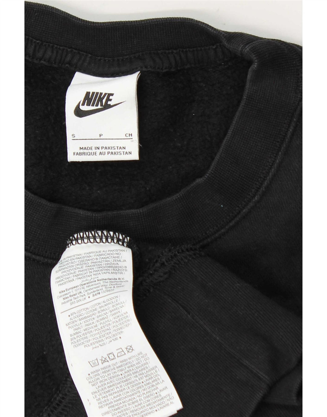 Nike Womens Oversized Sweatshirt Jumper UK 10 Small Black Cotton