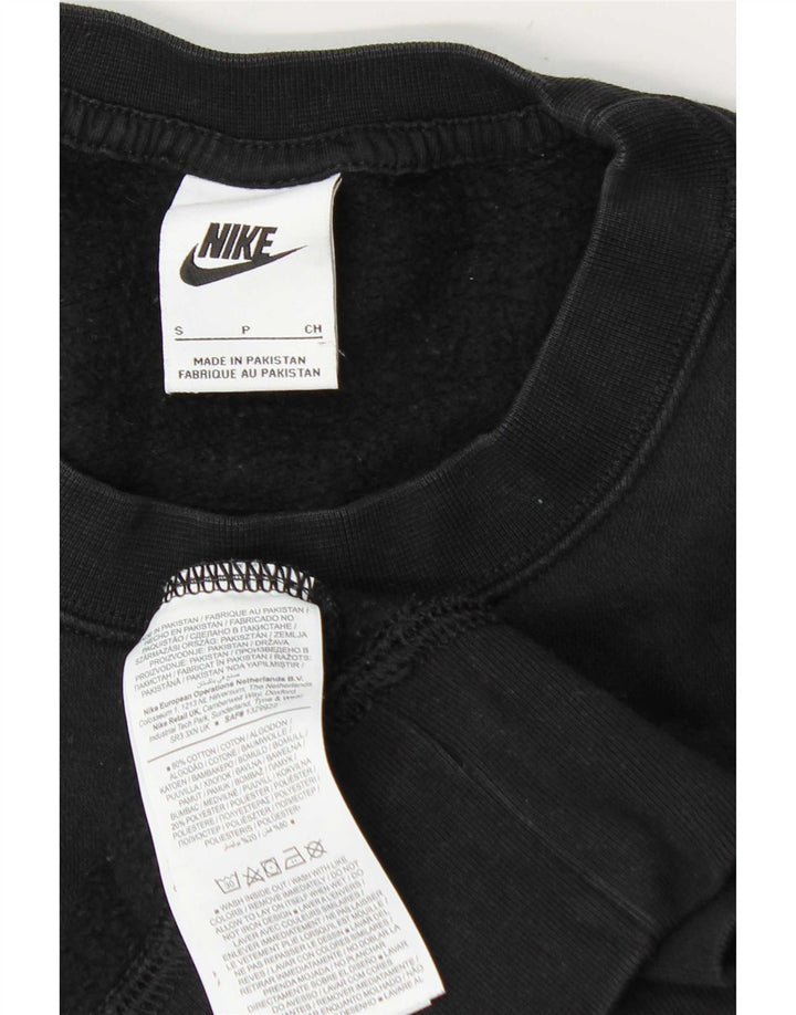 Nike Womens Oversized Sweatshirt Jumper UK 10 Small Black Cotton