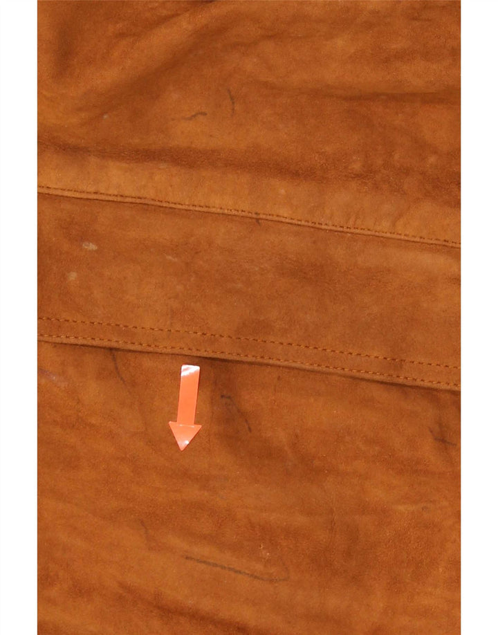 Vintage Mens Suede Jacket IT 52 XL Brown Leather