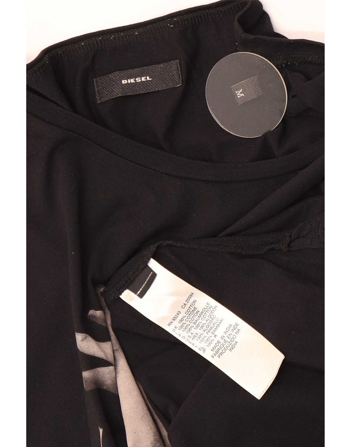 Diesel Mens Graphic Vest Top Medium Black Cotton