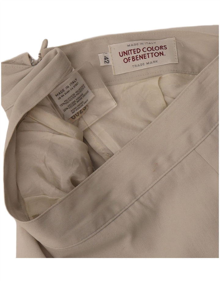 Benetton Womens Pencil Skirt IT 42 Medium W28 Beige Polyester