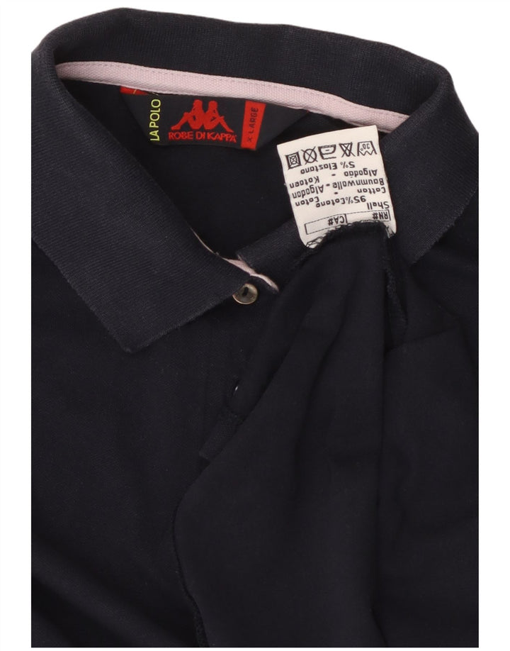 KAPPA Girls Polo Shirt 13-14 Years XL Navy Blue Cotton