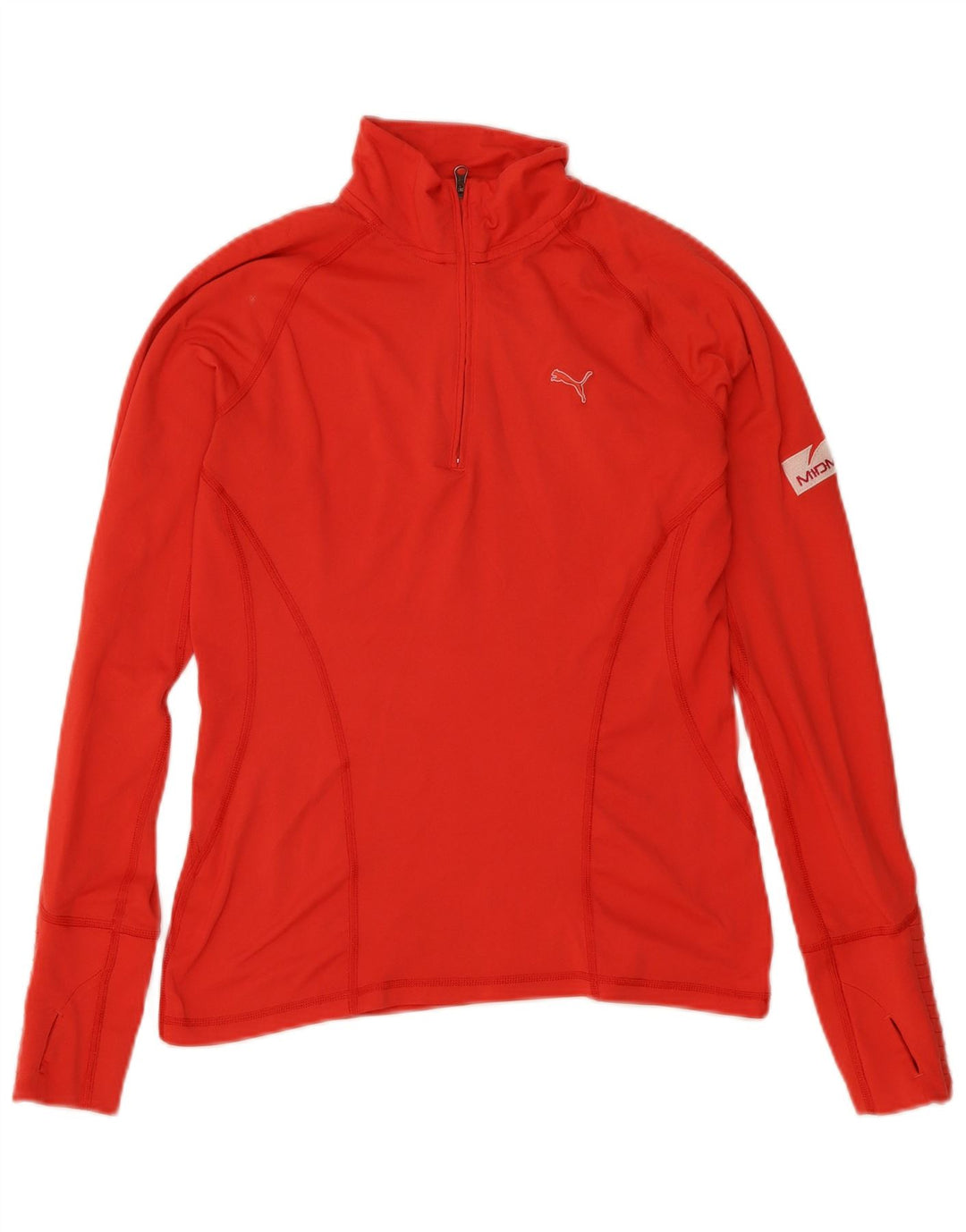 PUMA Womens Zip Neck Pullover Tracksuit Top UK 10 Small Red