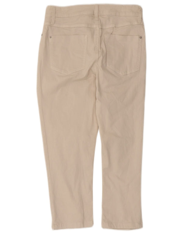 Marks & Spencer Womens Capri Trousers UK 10 Small W28 L22 Off White