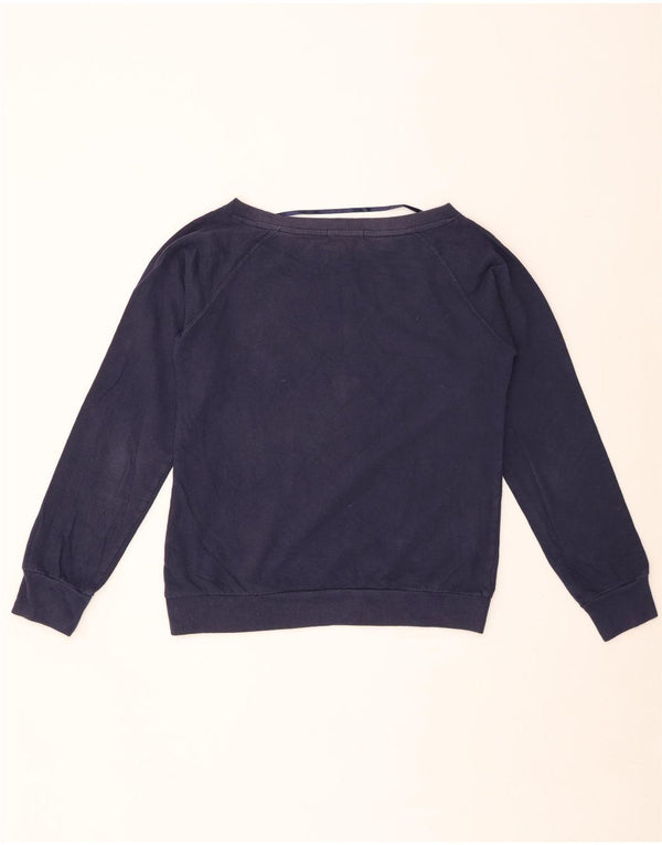 NORTH SAILS Womens Crop Graphic Sweatshirt Jumper UK 10 Small Navy Blue